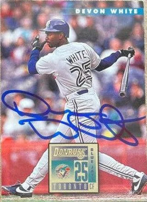 Devon White Signed 1996 Donruss Baseball Card - Toronto Blue Jays