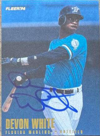 Devon White Signed 1996 Fleer Update Baseball Card - Florida Marlins - PastPros
