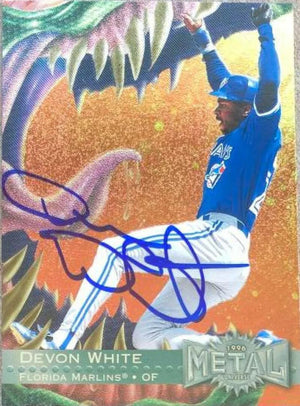 Devon White Signed 1996 Metal Universe Baseball Card - Toronto Blue Jays