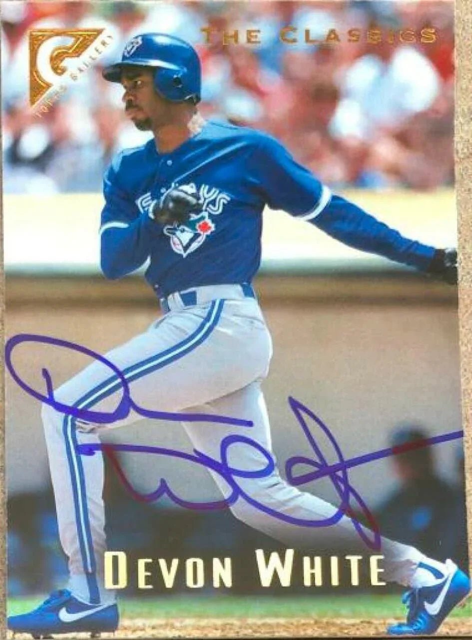 Devon White Signed 1996 Topps Gallery Baseball Card - Toronto Blue Jays
