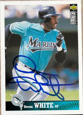 Devon White Signed 1997 Collector's Choice Baseball Card - Florida Marlins - PastPros