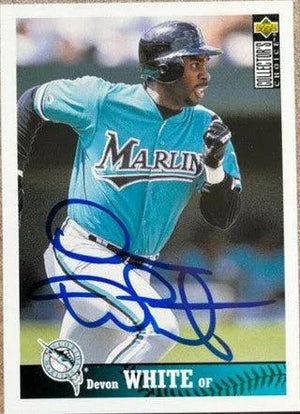 Devon White Signed 1997 Collector's Choice Baseball Card - Florida Marlins