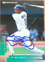 Devon White Signed 1997 Donrus Baseball Card - Florida Marlins