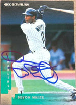 Devon White Signed 1997 Donrus Baseball Card - Florida Marlins - PastPros