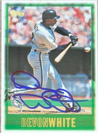 Devon White Signed 1997 Topps Baseball Card - Florida Marlins - PastPros