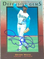 Devon White Signed 1997 Upper Deck Baseball Card - Florida Marlins - #151 - PastPros