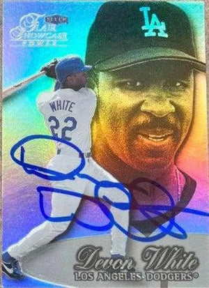Devon White Signed 1999 Flair Showcase Baseball Card - Los Angeles Dodgers