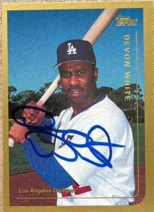 Devon White Signed 1999 Topps Baseball Card - Los Angeles Dodgers