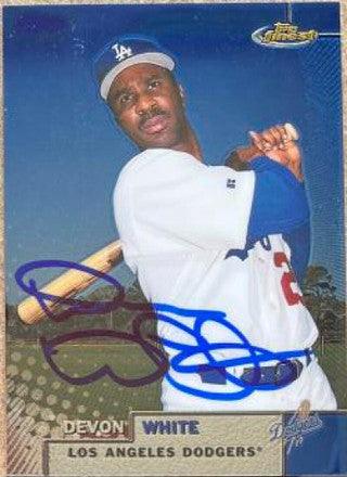 Devon White Signed 1999 Topps Finest Baseball Card - Los Angeles Dodgers - PastPros