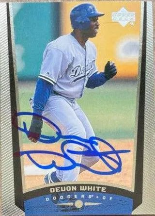 Devon White Signed 1999 Upper Deck Baseball Card - Los Angeles Dodgers