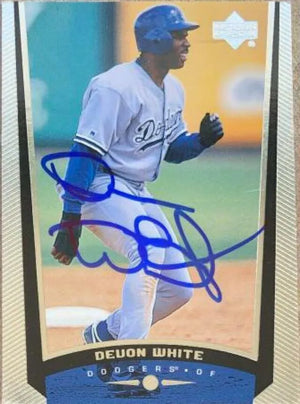 Devon White Signed 1999 Upper Deck Baseball Card - Los Angeles Dodgers - PastPros