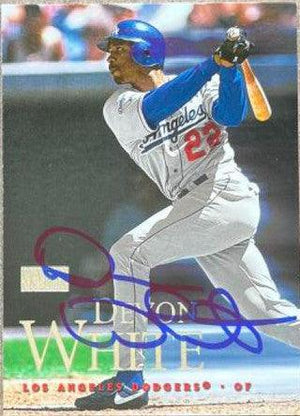 Devon White Signed 2000 Skybox Baseball Card - Los Angeles Dodgers - PastPros