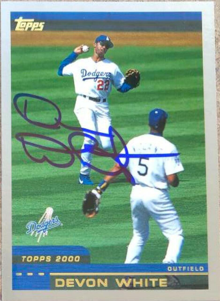 Devon White Signed 2000 Topps Baseball Card - Los Angeles Dodgers - PastPros
