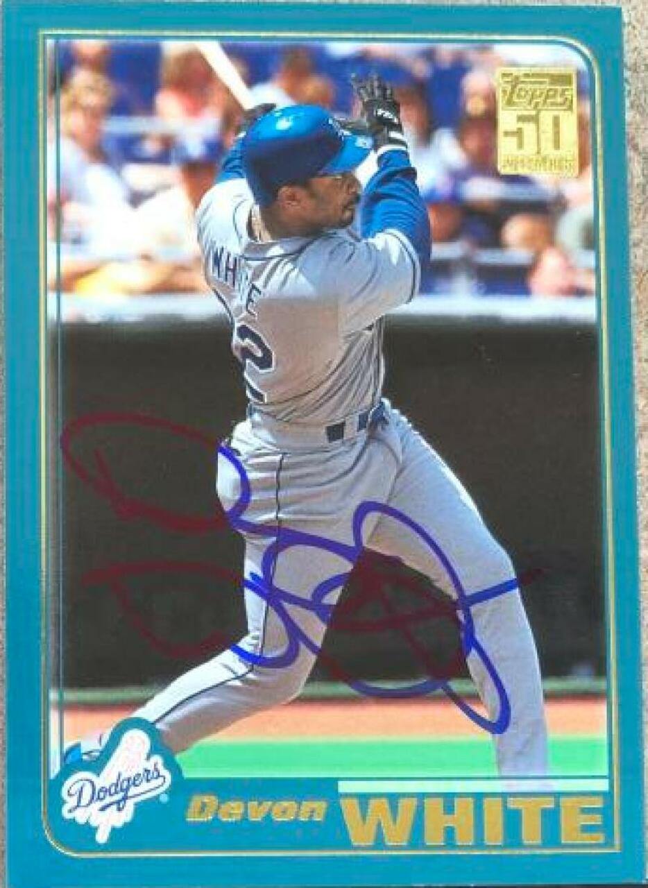 Devon White Signed 2001 Topps Baseball Card - Los Angeles Dodgers - PastPros