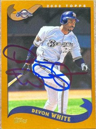 Devon White Signed 2002 Topps Baseball Card - Milwaukee Brewers - PastPros