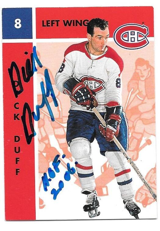 Dick Duff Signed 1995-96 Parkhurst Hockey Card - Montreal Canadiens - PastPros