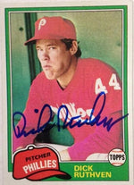 Dick Ruthven Signed 1981 Topps Baseball Card - Philadelphia Phillies