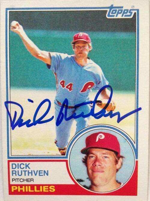 Dick Ruthven Signed 1983 Topps Baseball Card - Philadelphia Phillies - PastPros