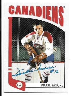 Dickie Moore Signed 2004-05 ITG Franchises Hockey Card - Montreal Canadiens - PastPros