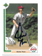 Dickie Thon Signed 1991 Upper Deck Baseball Card - Philadelphia Phillies - PastPros