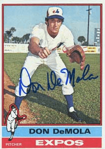 Don Demola Signed 1976 Topps Baseball Card - Montreal Expos - PastPros