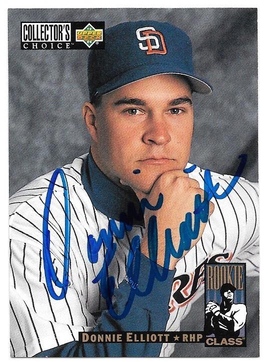 Donnie Elliott Signed 1994 Collector's Choice Baseball Card - San Diego Padres - PastPros