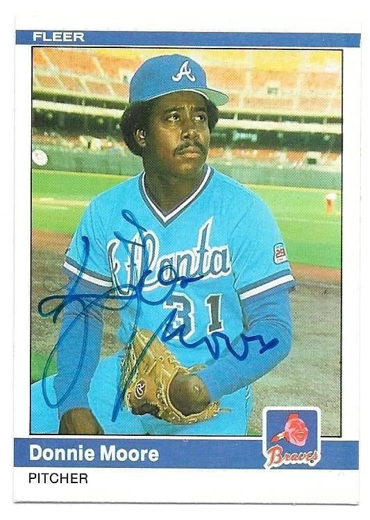 Donnie Moore Signed 1984 Fleer Baseball Card - Atlanta Braves
