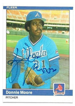 Donnie Moore Signed 1984 Fleer Baseball Card - Atlanta Braves