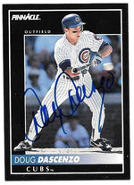 Doug Dascenzo Signed 1992 Pinnacle Baseball Card - Chicago Cubs