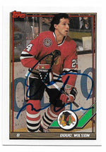 Doug Wilson Signed 1991-92 Topps Hockey Card - Chicago Blackhawks - PastPros