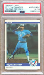Doyle Alexander Signed 1984 Fleer Baseball Card - Toronto Blue Jays - PSA/DNA Authentication - PastPros