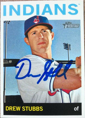 Drew Stubbs Signed 2013 Topps Heritage Baseball Card - Cleveland Indians - PastPros