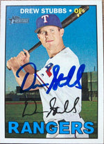 Drew Stubbs Signed 2016 Topps Heritage Baseball Card - Texas Rangers - PastPros