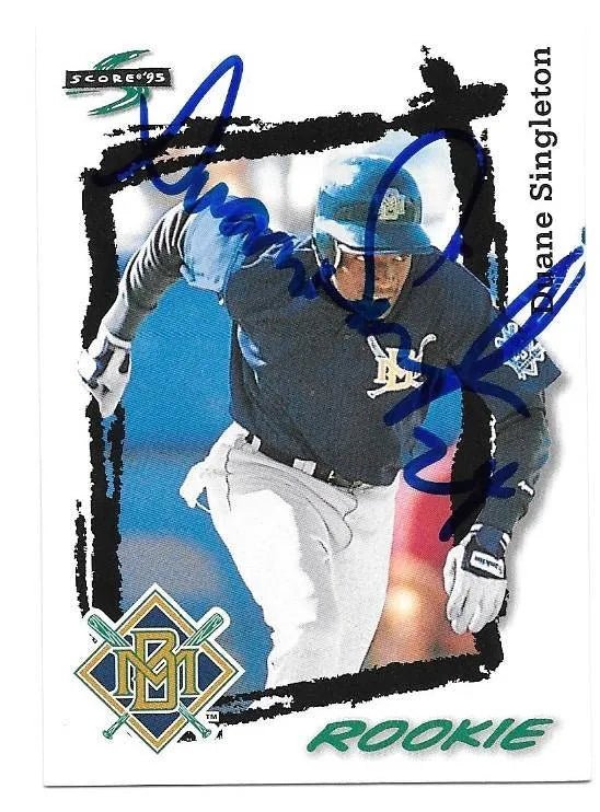 Duane Singleton Signed 1995 Score Baseball Card - Milwaukee Brewers