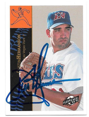 Dustin Hermanson Signed 1994-95 Fleer Excel Baseball Card - Las Vegas Stars - PastPros
