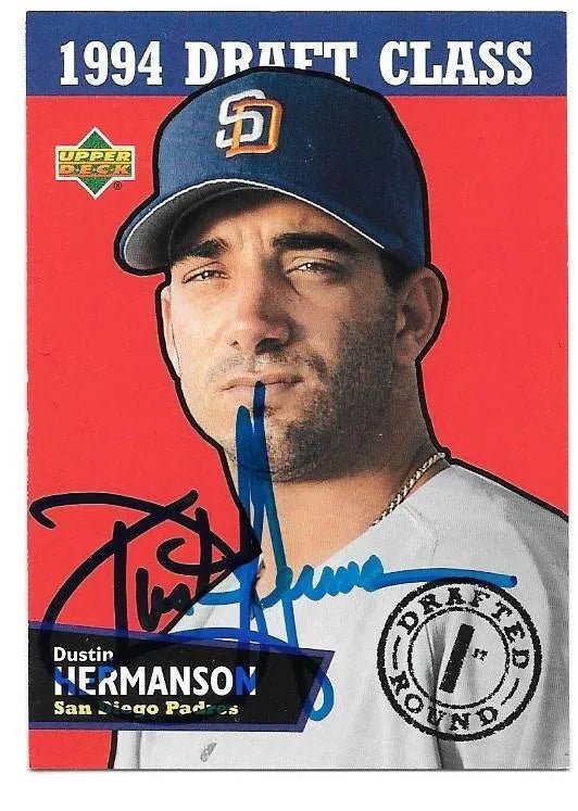 Dustin Hermanson Signed 1995 Upper Deck Minors Baseball Card - San Diego Padres