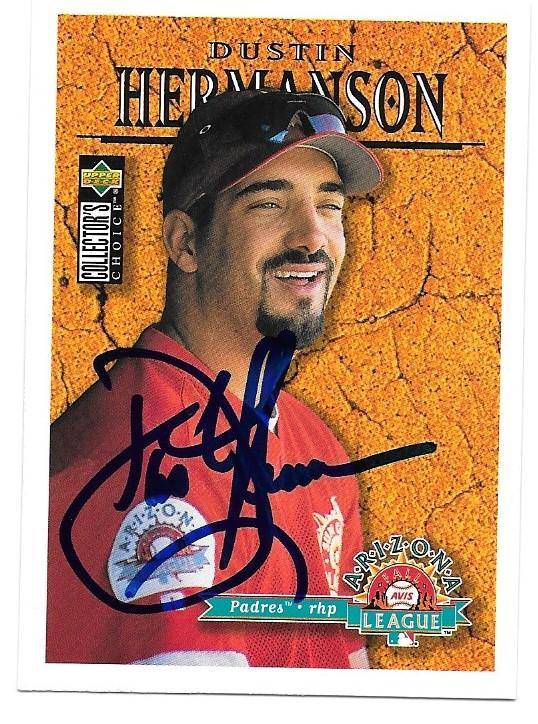 Dustin Hermanson Signed 1996 Collector's Choice Baseball Card - San Diego Padres - PastPros
