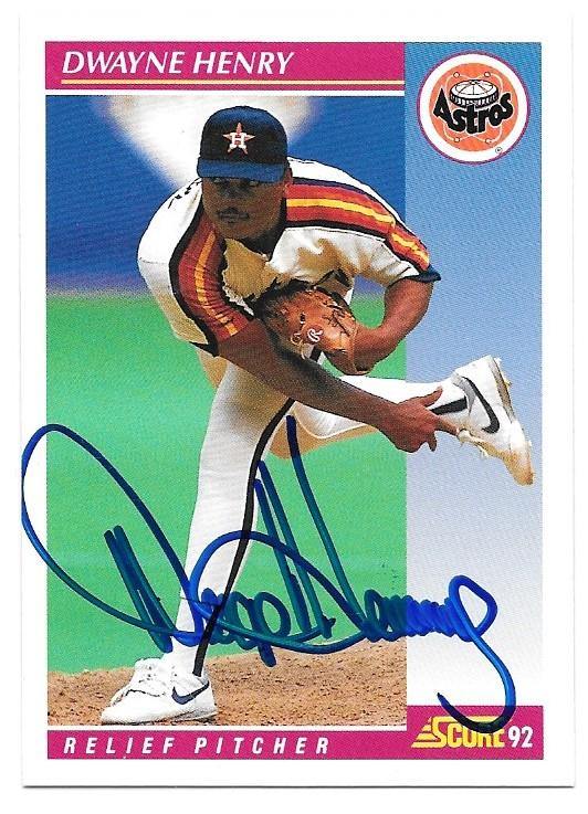 Dwayne Henry Signed 1992 Score Baseball Card - Houston Astros - PastPros
