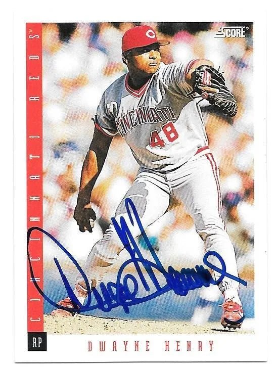 Dwayne Henry Signed 1993 Score Baseball Card - Cincinnati Reds