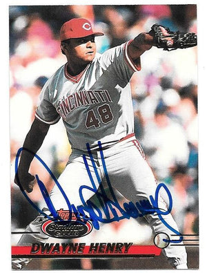 Dwayne Henry Signed 1993 Stadium Club Baseball Card - Cincinnati Reds - PastPros