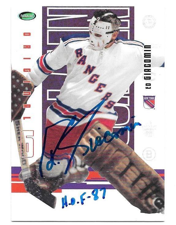 Ed Giacomin Signed 2004-05 In The Game Hockey Card - New York Rangers - PastPros