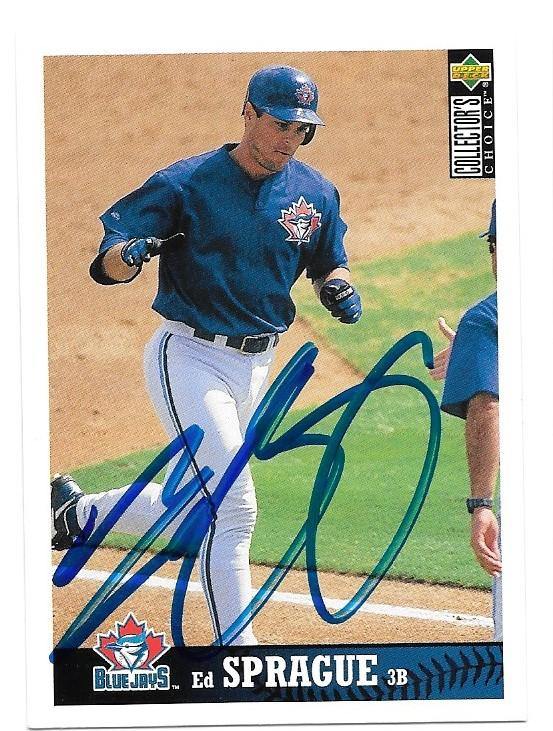 Ed Sprague Signed 1997 Collector's Choice Baseball Card - Toronto Blue Jays - PastPros