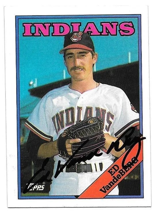 Ed VandeBerg Signed 1988 Topps Baseball Card - Cleveland Indians