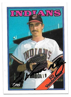 Ed VandeBerg Signed 1988 Topps Baseball Card - Cleveland Indians