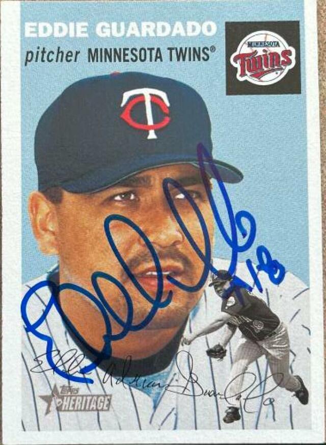 Eddie Guardado Signed 2003 Topps Heritage Baseball Card - Minnesota Twins - PastPros