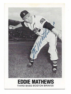Eddie Matthews Signed 1977 Renata Galasso Baseball Card - Boston Braves