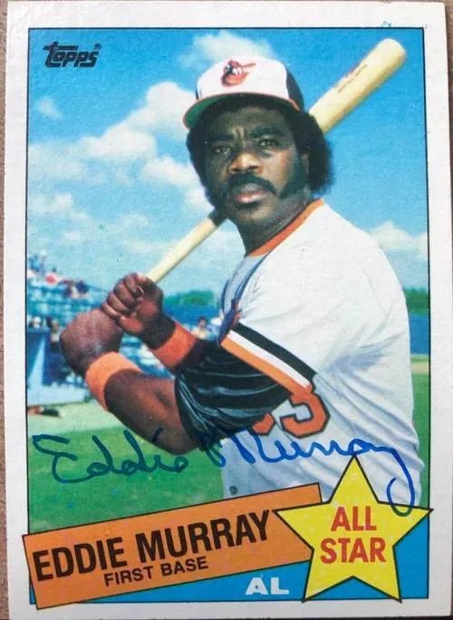 Eddie Murray Signed 1985 Topps Baseball Card - Baltimore Orioles