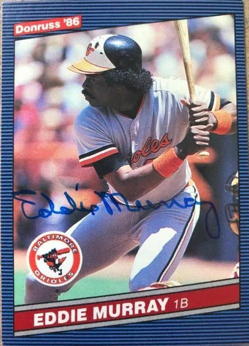 Eddie Murray Signed 1986 Donruss Baseball Card - Baltimore Orioles