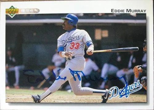 Eddie Murray Signed 1992 Upper Deck Baseball Card - Los Angeles Dodgers