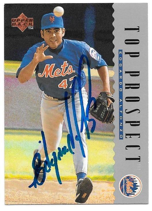 Edgardo Alfonzo Signed 1995 Upper Deck Baseball Card - New York Mets - PastPros